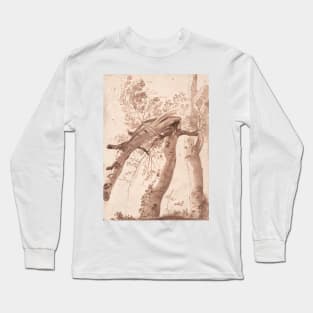 Two Silver Birches, the Front One Fallen by Nicolas Poussin Long Sleeve T-Shirt